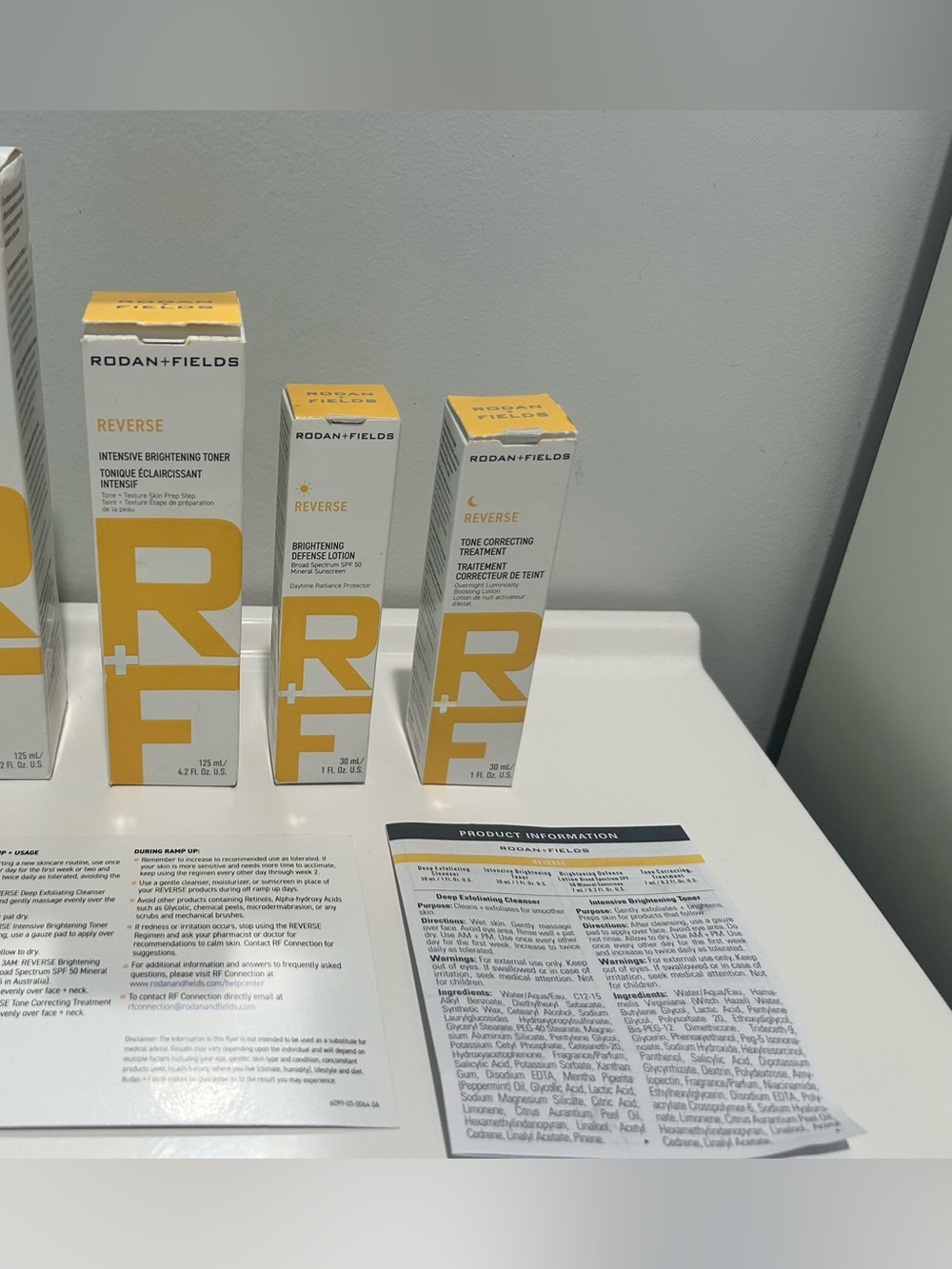 Rodan + Fields Reverse Skin Brightening Regimen 4 Piece Set Kit New in Boxes